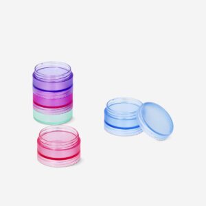 Stackable travel jars with labels - 5 pcs - Image 1