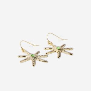 Star shaped earrings with coloured stone - Image 3