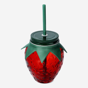 Strawberry cup with lid and straw - Image 2