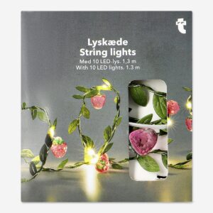 String lights with strawberries - 7.5 cm