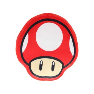Super Mario Cushion Shaped Velour - Mushroom
