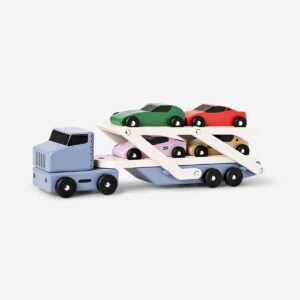 Wooden truck with cars