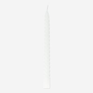 Twisted Dinner Candles in White - 4 pcs - Image 2