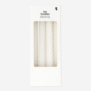 Twisted Dinner Candles in White - 4 pcs - Image 1