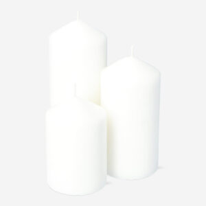 White Pillar Candles - 3 pcs - Image 3