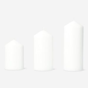 White Pillar Candles - 3 pcs - Image 2