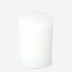 White Rustic Pillar Candle - 8 cm - Image 1