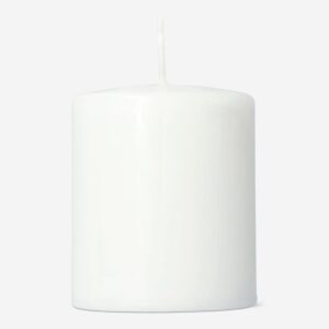 White Rustic Pillar Candle - 8 cm - Image 2