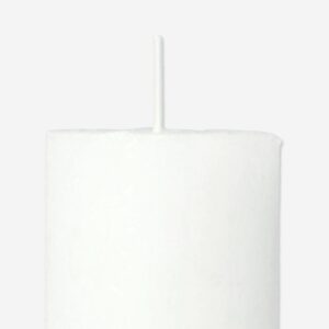 White Rustic Pillar Candle - 8 cm - Image 3