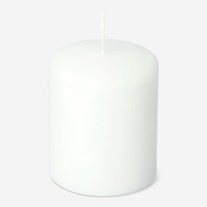 White Rustic Pillar Candle - 8 cm - Image 1