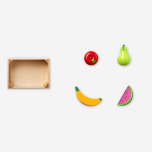 Wooden play basket of fruits - 4 pcs - Image 3