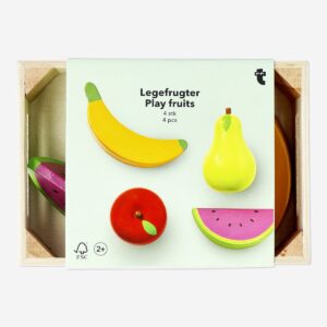 Wooden play basket of fruits - 4 pcs