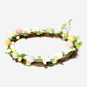 Wreath with Easter eggs and leaves - 25 cm - Image 2