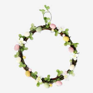 Wreath with Easter eggs and leaves - 25 cm - Image 1