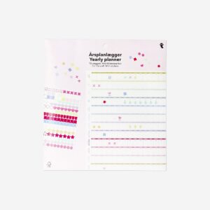 Yearly planner with stickers for hanging