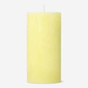 Yellow Rustic Pillar Candle - 12 cm - Image 2