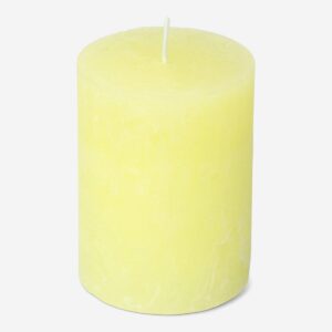 Yellow Rustic Pillar Candle - 8 cm