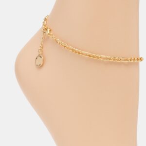 Figaro Chain Anklet Gold - Image 3
