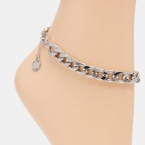 Link Chain Anklet Silver - Image 3
