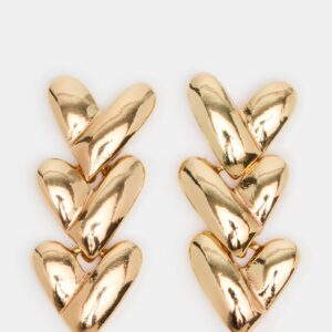 Heart Linear Earrings Gold