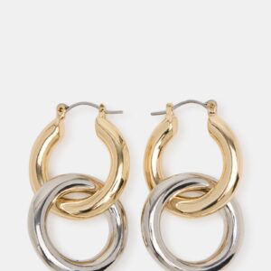 Two-tone Hoop Earrings Silver Multi