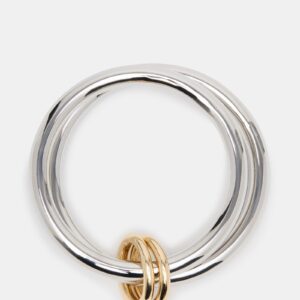 Two-tone Bangle Bracelet Silver Multi