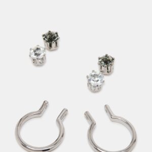 Crystal Earrings Set Black/silver - Image 4