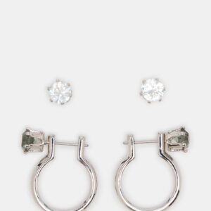 Crystal Earrings Set Black/silver