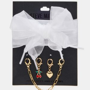 Shoe Laces And Charms White