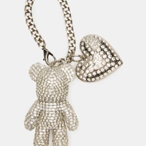 Teddy Bag Charm Silver