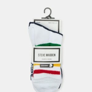 3 Pack Striped Crew Socks White Multi - Image 3