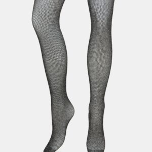 Open Work Lurex Tights Black