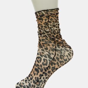 Leopard Mesh Socks Natural