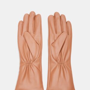 Faux Leather Forearm Gloves Tan - Image 3