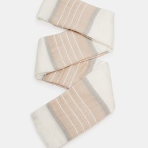 Striped Oblong Scarf Natural - Image 3