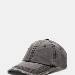 Distressed Baseball Cap Black - Image 3