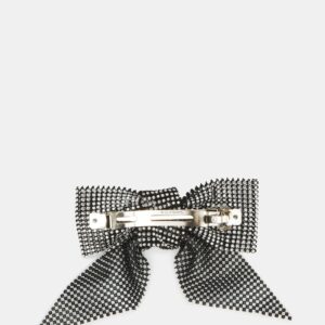 Rhinestone Mesh Hair Bow Black/silver - Image 3