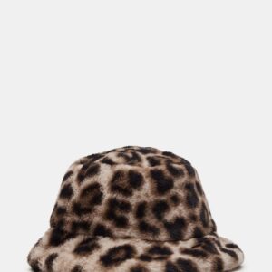 Faux Fur Bucket Hat Leopard