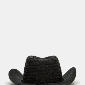 Beaded Trim Western Hat Black - Image 3