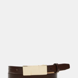 Stacked Square Buckle Belt Chocolate