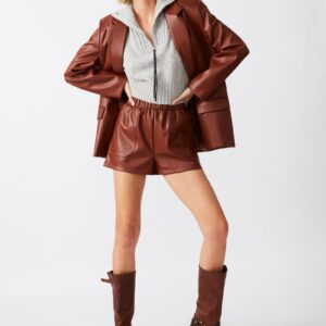 Faux The Record Short Cognac - Image 2