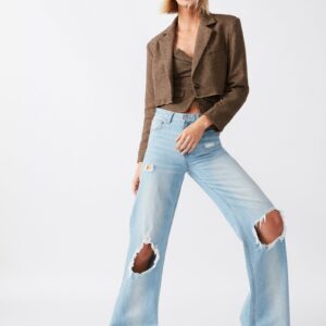 Rupi Cropped Blazer Brown - Image 5