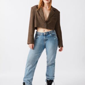 Rupi Cropped Blazer Brown - Image 4