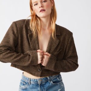 Rupi Cropped Blazer Brown - Image 1
