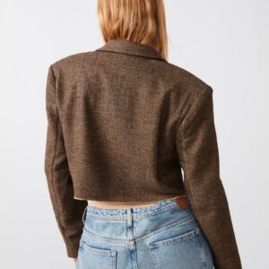 Rupi Cropped Blazer Brown - Image 3