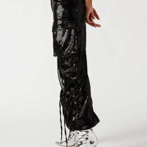 Duo Sequin Pant Black - Image 4