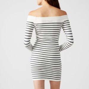 Noa Sweater Dress White/black - Image 4