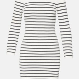 Noa Sweater Dress White/black - Image 6