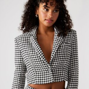 Rupi Cropped Blazer Black/white - Image 2