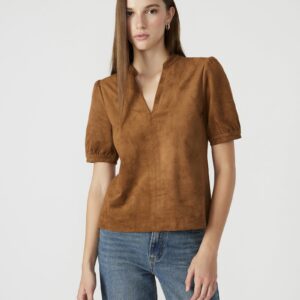 Jane Suede Top Cognac